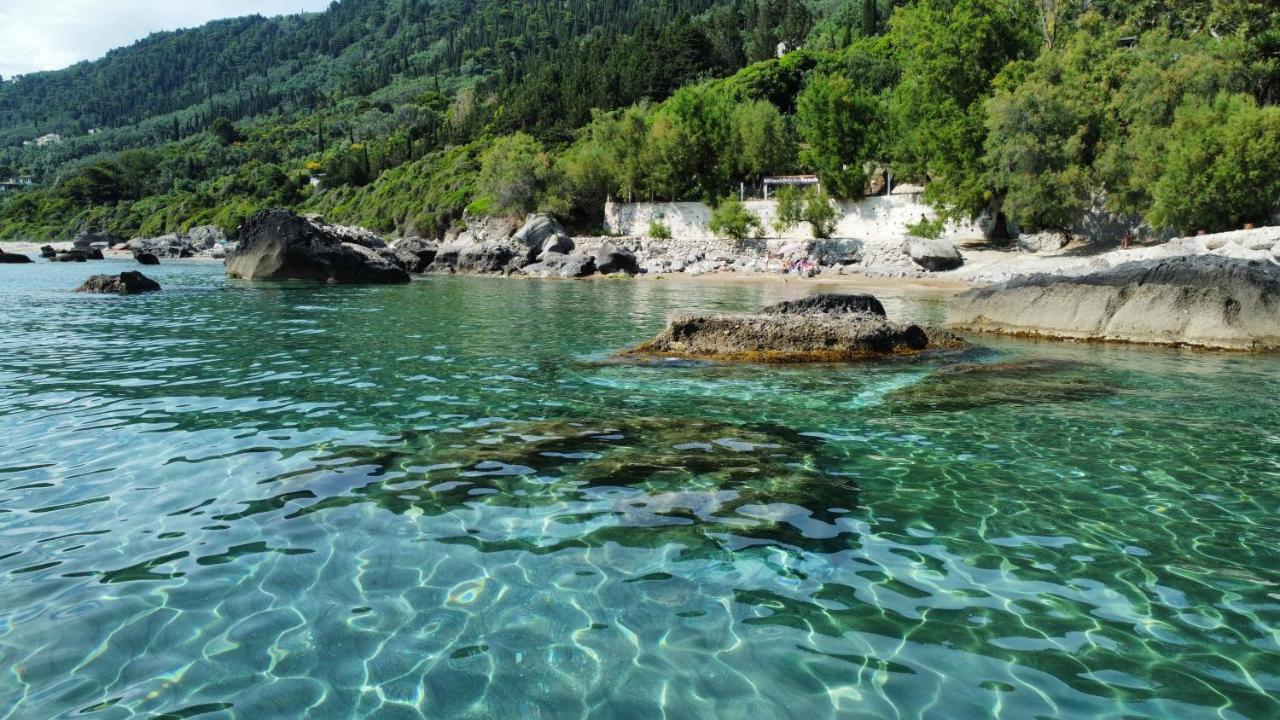 Black Rocks Family, Luxury Seafront Beach Maisonette Agios Gordios  Zewnętrze zdjęcie